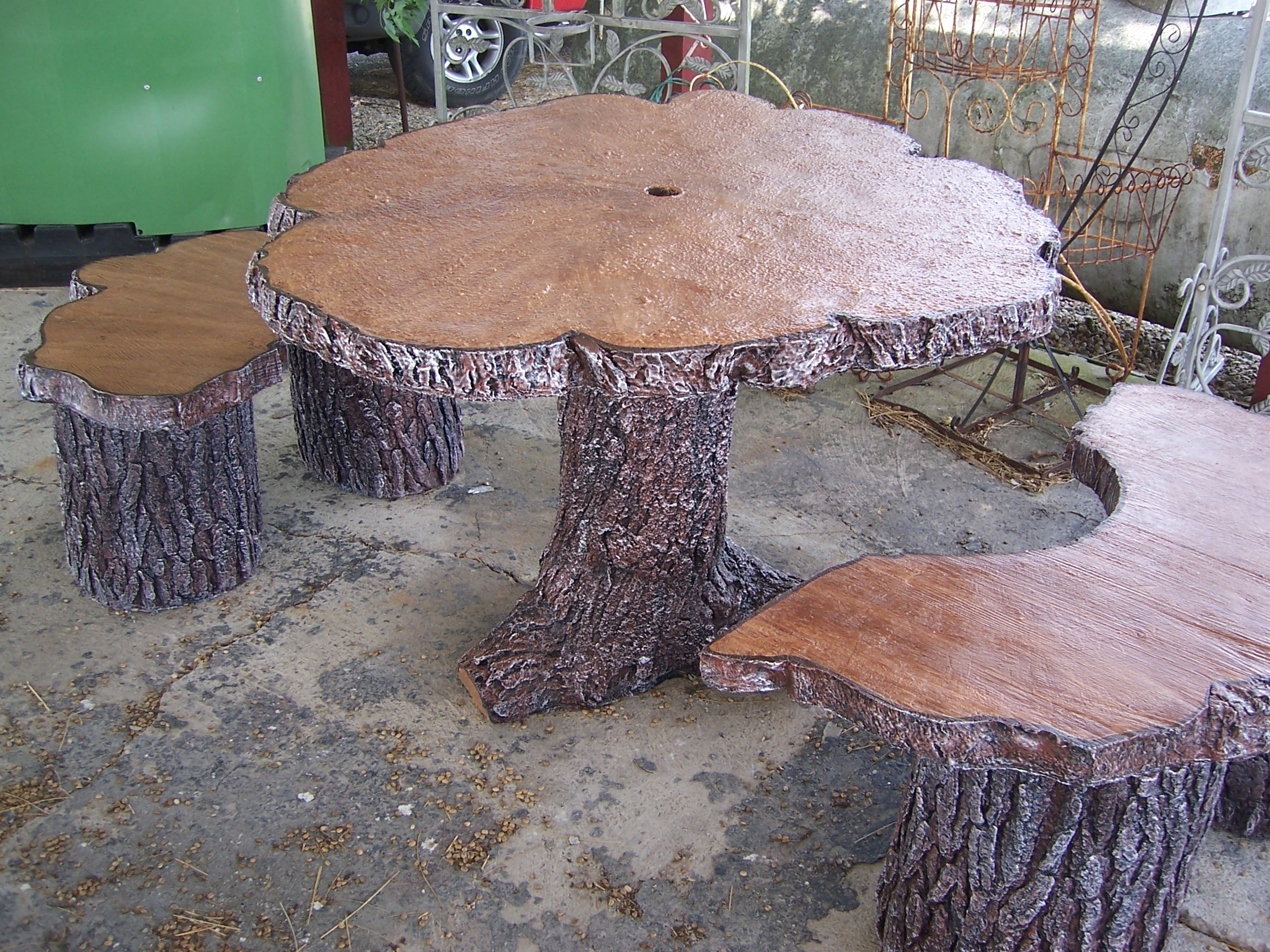 tree slab kitchen table poured